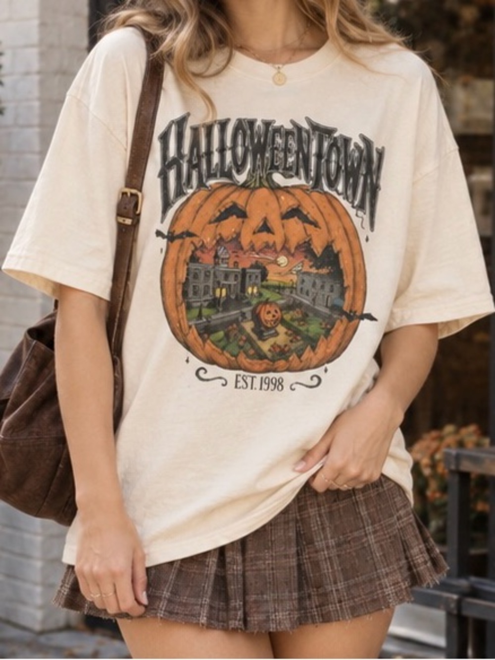 Halloweentown Est 1998 Pumpkin Spooky Season Fall Pop Culture Graphic Tee